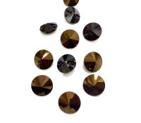 16mm Jet Nut Vintage Swarovski 3015 Sew On Rivoli Button Genuine Swarovski Crystal