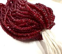 8/0 Hanks Charlotte Cut Beads 90120 Transparent Garnet Hanks PREMIUM SEED BEADS Native Supplies ornament making
