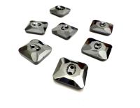 Jet Hematite (3017) Swarovski Crystal Square Faceted Buttons for Sewing Projects - 14mm Vintage Crystal Button Beads and Jewelry Supplies