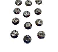 Jet Hematite Swarovski Crystal Round Faceted Buttons for Sewing Projects - 14mm 3014 Vintage Crystal Button Beads and Jewelry Supplies