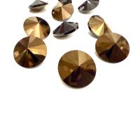 16mm Jet Nut Vintage Swarovski 3015 Sew On Rivoli Button Genuine Swarovski Crystal