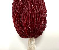 8/0 Hanks Charlotte Cut Beads 90120 Transparent Garnet Hanks PREMIUM SEED BEADS Native Supplies ornament making