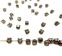 12ss Swarovski Crystal Black Diamond Montees 3.2 mm vintage black Plated Mounted Rose Montees sewon embroidery materials wedding decor