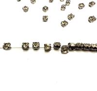 12ss Swarovski Crystal Black Diamond Montees 3.2 mm vintage black Plated Mounted Rose Montees sewon embroidery materials wedding decor