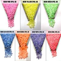 8/0 Charlotte Cut Beads Patina OPAL Neon Linings Aurore Boreale frosted glass beads jewelry supply native beads embroidery supply