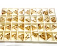12mm Swarovski 3028 Triangle Crystal Golden Shadow Button vintage crystals