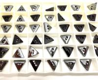 10mm Swarovski 3038 Triangle Jet Hematite Black Button Vintage crystals