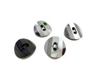 Swarovski 3016 Jet Hematite 12 mm Round Button Potato chip slightly twisted Cystal sewing
