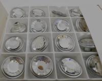 Swarovski Art.# 1790/140 - Swarovski Decorative Jeans Buttons in 17mm, Crystal Stones, Silver Brushed Casting