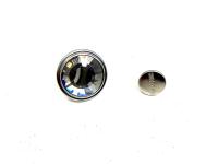 Swarovski Art.# 1790/140 - Swarovski Decorative Jeans Buttons in 17mm, Crystal Stones, Silver Brushed Casting
