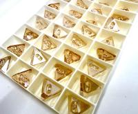 12mm Swarovski 3028 Triangle Crystal Golden Shadow Button vintage crystals