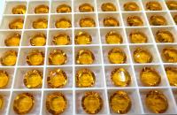 47ss SWAROVSKI #1128 Channel CRYSTAL Vintage Rhinestones in Topaz Unfoiled jewelry making supply vintage components cubic zirconium