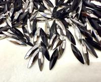 11x3mm Swarovski Jet Metallic Silver Marquise New Vintage Pointy Back Navette 4200 crystals Jewelry making stones gemstones