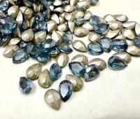 Vintage Swarovski 8x6 mm Aquamarine Satin Pear Shape article 4320 Premier Crystal Rhinestones 6/12/36/72/144 Pieces gemstones