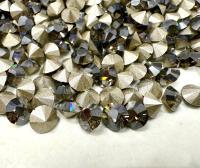Swarovski 24ss Black Diamond Satin 1028 Chaton Round Stone Pointed Back Crystal