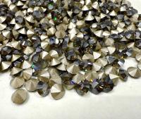 Swarovski 24ss Black Diamond Satin 1028 Chaton Round Stone Pointed Back Crystal