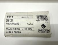 Swarovski 1357 Brilliant Cut Chaton SS29 Aquamarine Gold Foiled jewelry making findings