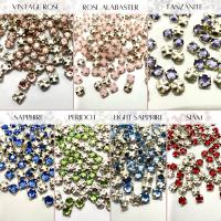 10ss Clear Flatback Swarovski Rose Montees, 2.8mm Silver Plated Mounted Rose Montees, in colors, sewon, embroidery materials, wedding deco
