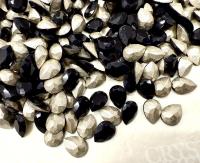 Vintage Swarovski 8x6 mm Jet Foiled Pear Shape article 4320 Premier Crystal Rhinestones gemstones