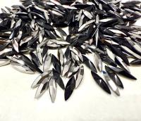 11x3mm Swarovski Jet Metallic Silver Marquise New Vintage Pointy Back Navette 4200 crystals Jewelry making stones gemstones
