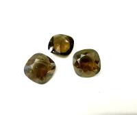 Vintage Swarovski 10 mm Cushion Cut in Smoky Quartz Satin 4470 Premier Crystal 2 Pieces fancy stones jewelry making craft supply