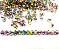 4mm Preciosa Mix colors Aurore Boreale Bicones Beads PREMIUM MATERIALS embroidery materials jewelry