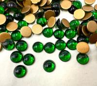 Swarovski 5mm Round Cabochon Cabs foiled Fuchsia Article # 2090/4 Vintage Flat Back JEWELRY COMPONENTS