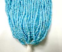 11/0 Hanks Charlotte true Cut Beads Patina Opaque Powder Turquoise Blue Aurore Boreale