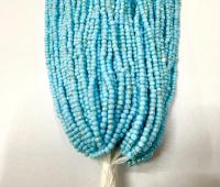 11/0 Hanks Charlotte true Cut Beads Patina Opaque Powder Turquoise Blue Aurore Boreale