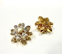 24mm Vintage Gold plated Swarovski Navette Flower Design in Crystal Embellishment DIY Supplies wedding decorations