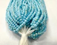 11/0 Hanks Charlotte true Cut Beads Patina Opaque Powder Turquoise Blue Aurore Boreale
