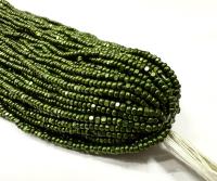 11/0 Hanks Charlotte Cut Beads Metallic Fern Green
