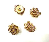 Vintage Swarovski Light Amethyst Crystal Flower Beads, Gold Plated (25x22mm)