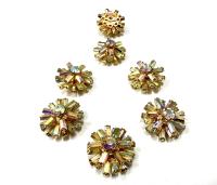 Vintage Swarovski Crystal AB Embellishment, Gold Plated (18mm)