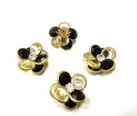 22 mm in brass channel beads in unfoiled crystal & jet Embellishment DIY Supplies wedding decorations