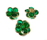 22 mm gold plated Vintage in Emerald Swarovski Embellishment DIY Supplies wedding decorations