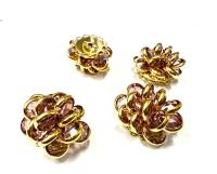 Vintage Swarovski Light Amethyst Crystal Flower Beads, Gold Plated (25x22mm)