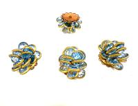 Vintage Swarovski Light Sapphire Crystal Flower Beads, DIY Jewelry Supplies (25X 22MM)