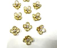 16mm Vintage brass Swarovski Flower Design in crystal Embellishment DIY Supplies wedding decorations