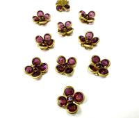 16mm Vintage brass Swarovski Flower Design in Amethyst Embellishment DIY Supplies wedding decorations