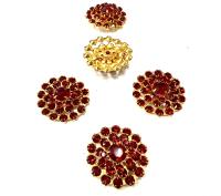 21mm Vintage gold plated Swarovski three layers Design in Siam Embellishment DIY Supplies wedding decorations