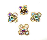 18 mm Vintage Gold Plated in Crystal AB Swarovski Embellishment DIY Supplies wedding decorations