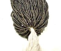 Ionized Transparent Black Diamond Charlotte Cut Seed Beads, 11/0 Hanks