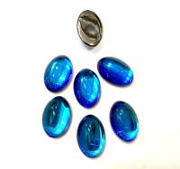 Swarovski Crystal Cabochons Bermuda Blue, Vintage Oval Flat Backs (16x11 mm) - 2/6 Pieces