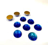 10 mm Swarovski Round Cabochon Cabs Article #2090/4 Vintage in Bermuda Blue Flat Back