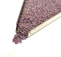 Patina Opaque Light Purple Aurore Boreale Charlotte Cut Beads, 11/0