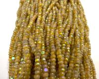 11/0 Hanks Charlotte Cut Beads Patina Opal Neon Dark Yellow Aurore Boreale PREMIUM SEED BEADS Native Supplies truecuts beads