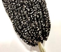 Patina Jet Silver Charlotte Cut Seed Beads, 8/0 Hanks