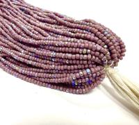 11/0 Charlotte Cut Seed Beads: Patina Opaque Light Purple Aurore Boreale