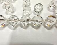 8mm Vintage Swarovski Crystal Beads, Cosmojet Black Faceted, Article 5309